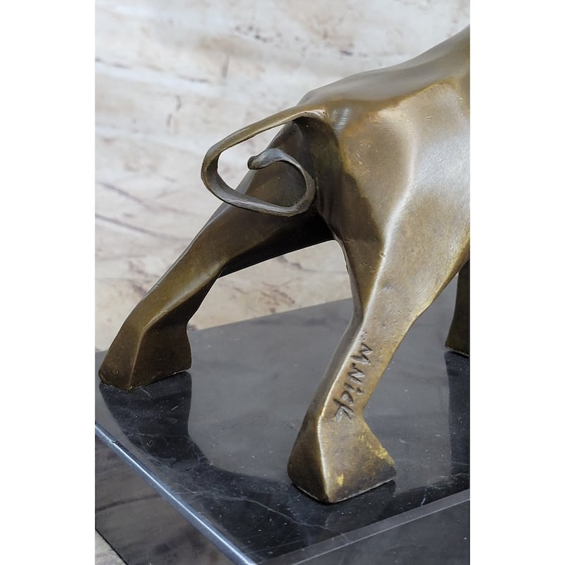 Abstract Geometric Modern Art Bull Sculpture Statue Original Signed Art By Mario Nick