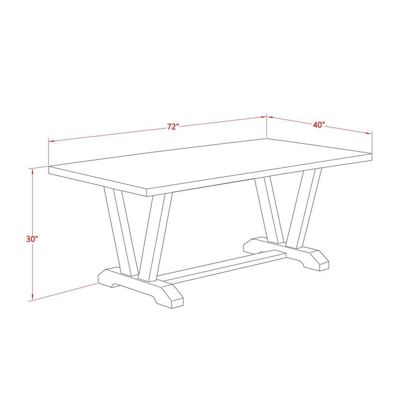 5-Piece Dining Room Table Set with 4 Parsons Chairs - Modern Rectangular Kitchen Table - 72