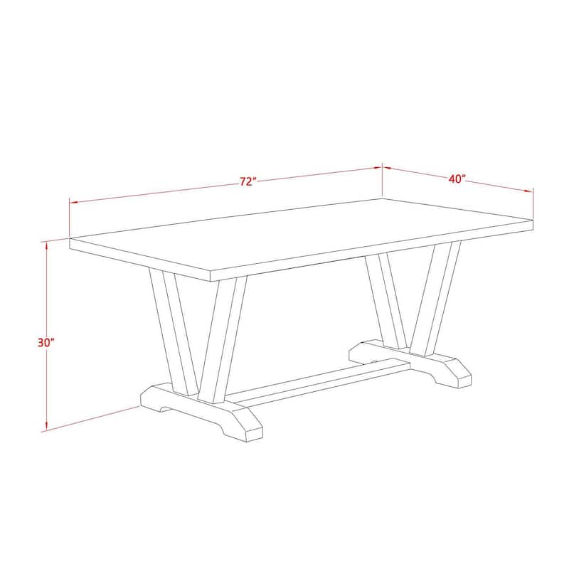 Small Dining Table Set - 9 Piece Parsons Dining Room Set - 8 Chairs & Rectangular Table - Solid Wood