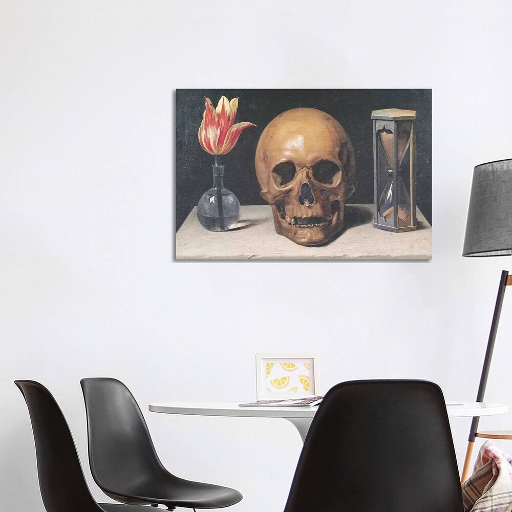 iCanvas "Vanitas Still Life With A Tulip, Skull And Hour-Glass" by Philippe de Champaigne Canvas Print