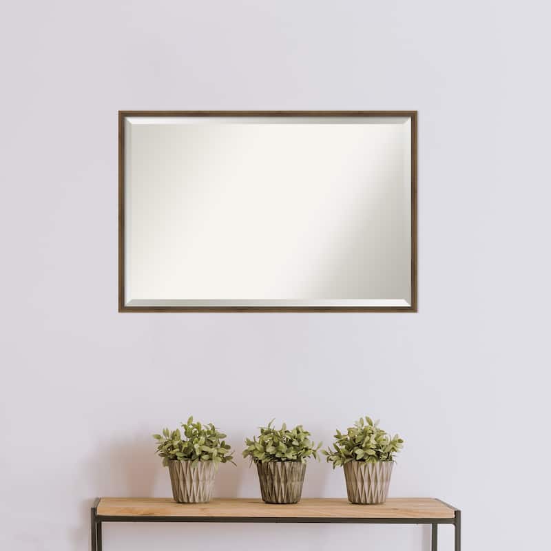 Beveled Wood Bathroom Wall Mirror - Lucie Frame