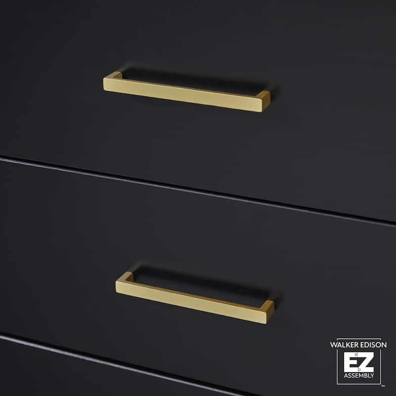 Walker Edison Solid Wood Dresser with Tempered Glass Top