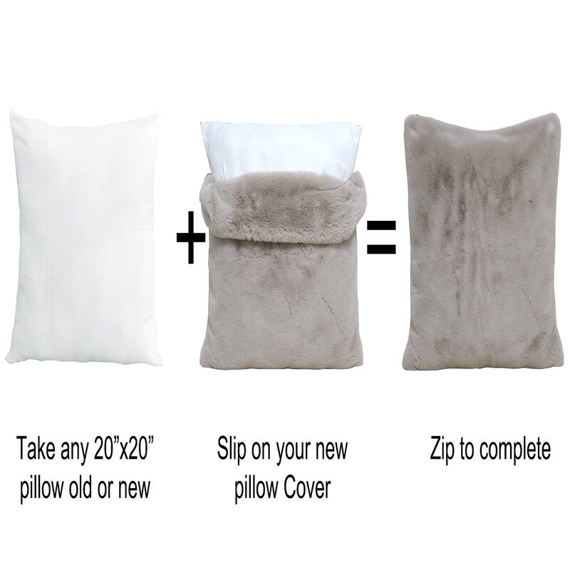 Serenta Heavy Fauxfur Pillow Shell 2 PC Set, NO INSERT