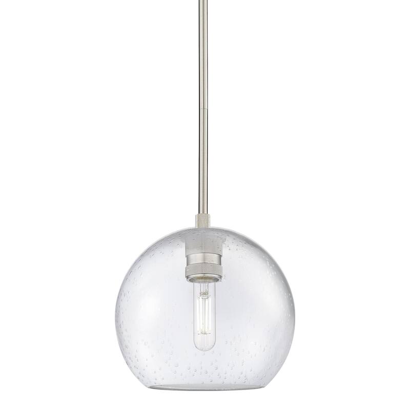 Innovations Lighting 434-1S-8-8 Crown Point Pendant Globe Crown Point - Satin Nickel / Seedy
