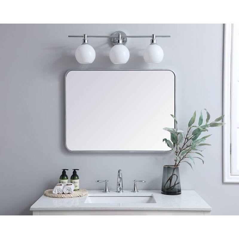 Ezra Soft Corner Metal Rectangular Mirror