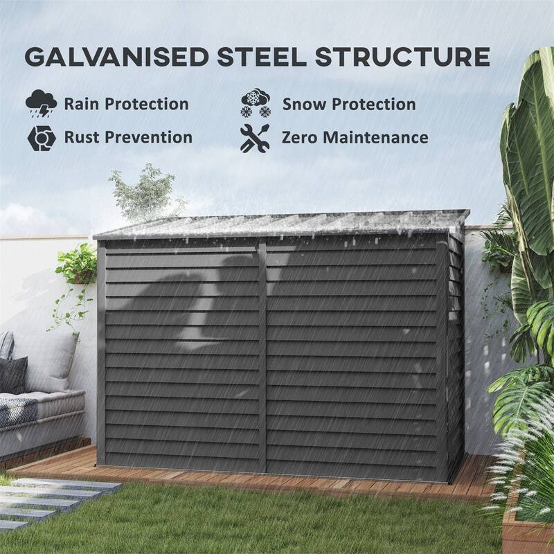 Outdoor Garden Shed With Double Doors Steel Frame And Ventilation