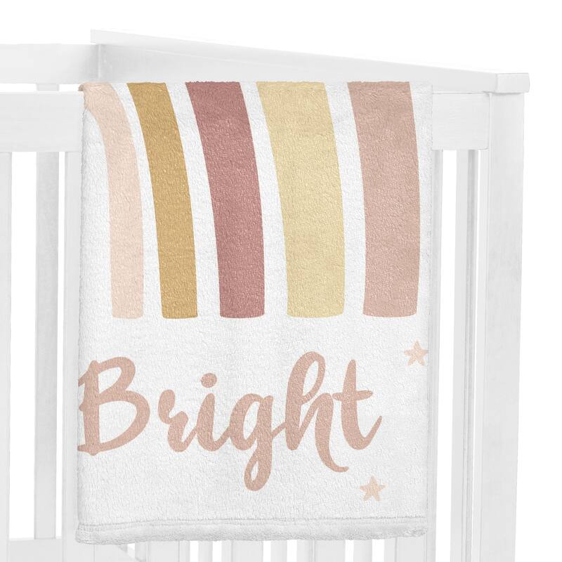 Boho Rainbow Girl Baby Monthly Milestone Blanket - Blush Pink Dusty Rose Gold Yellow Mauve Taupe Beige Bohemian Stars Celestial