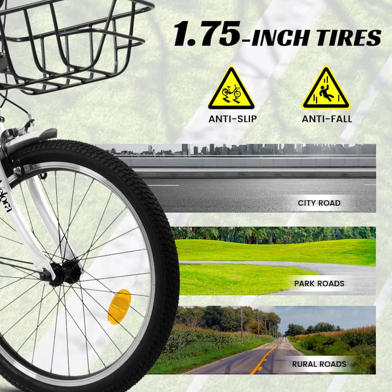 20 Inch Kids Bike for Boys & Girls, Single Speed Bicycle with Coaster Brake, V-Brake & Rear Rack