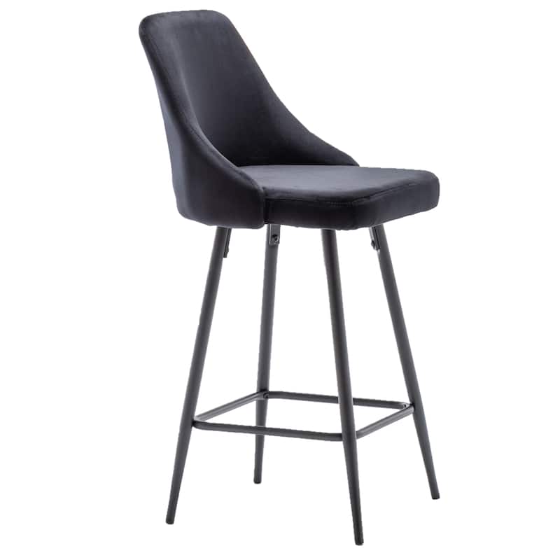 Zainab Premium Velvet Upholstered Contemporary Dining Bar Stools (Set of 2 )
