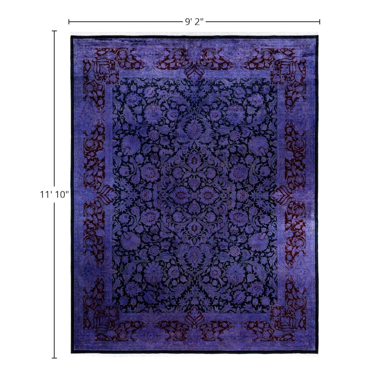 Overdyed One-of-a-Kind Hand-Knotted Area Rug - Purple - 9' 2" x 11' 10"