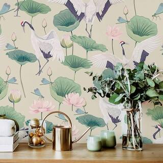 Green Botanical Peel and Stick Removable Wallpaper 3278 - Overstock