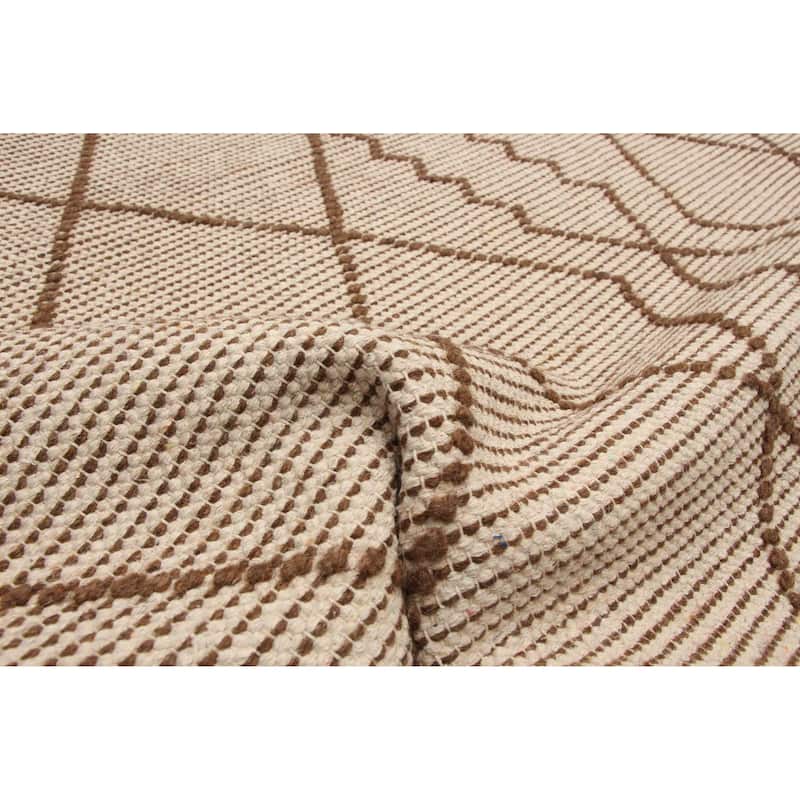 ECARPETGALLERY Braid weave Sienna Khaki Wool Rug - 5'0 x 7'9