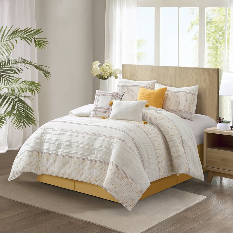 Nanshing Francesca 7 Piece Chic Striped Comforter Set