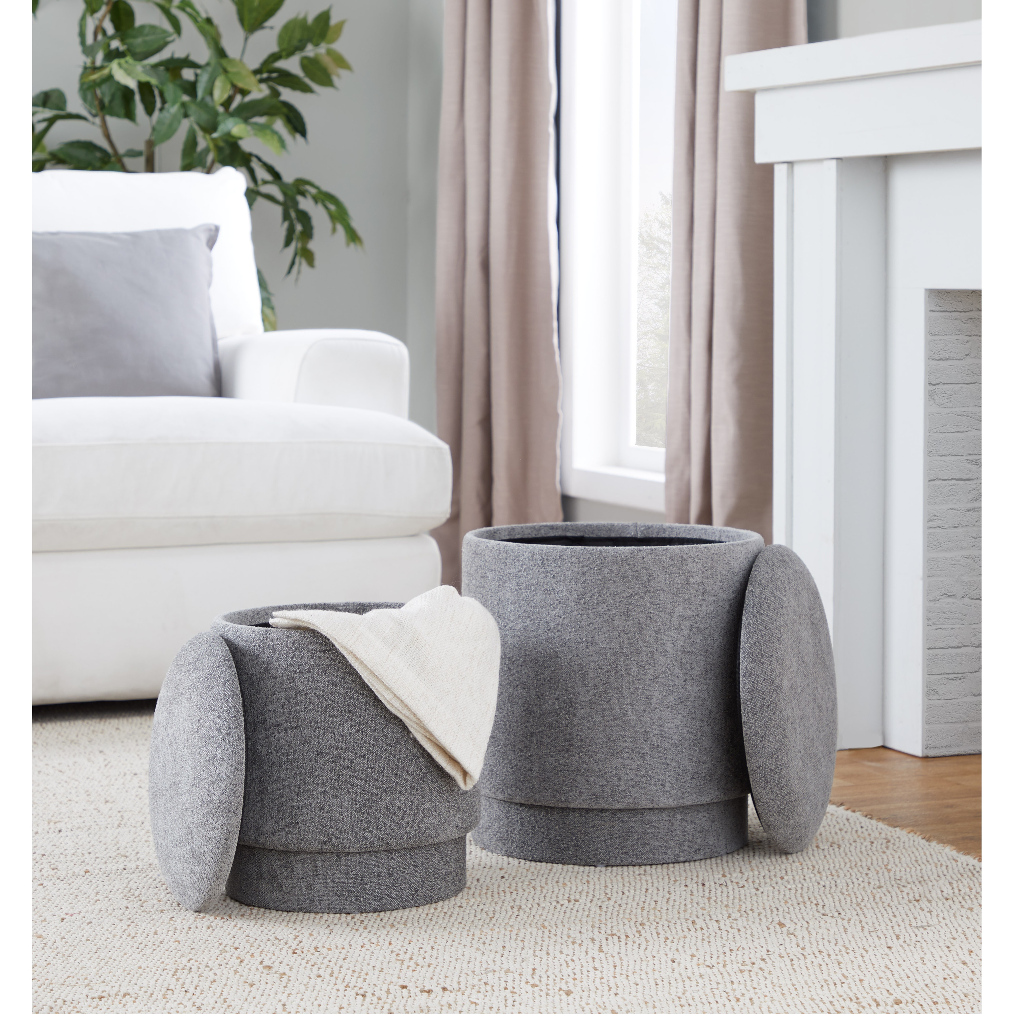 Carson Carrington Corday Upholstered Ottoman Set (Set of 2)