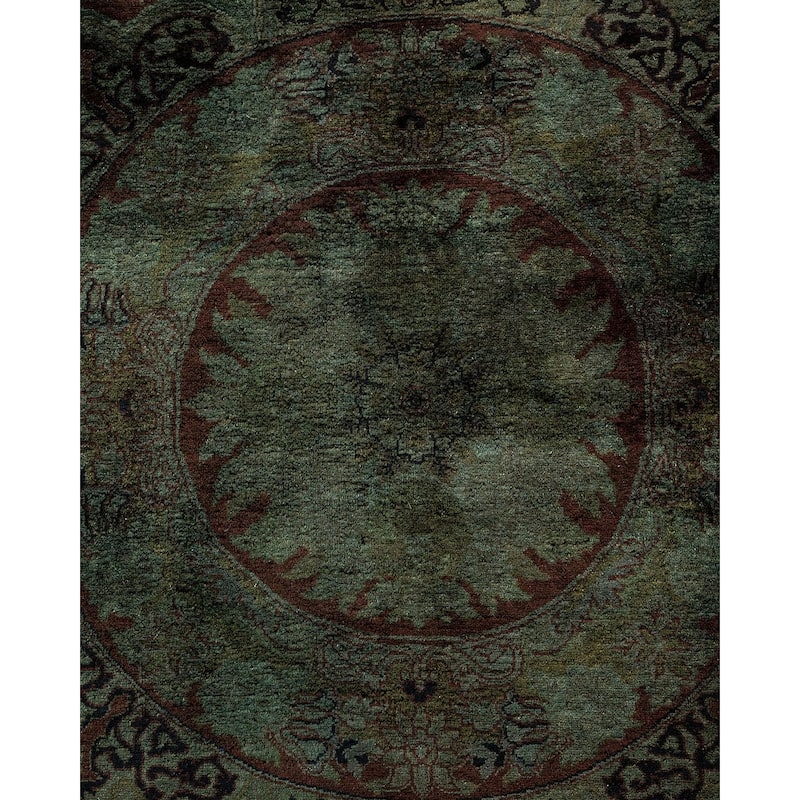 Overton Hand Knotted Wool Vintage Inspired Modern Contemporary Overdyed Gray Area Rug - 9' 3" x 12' 0"
