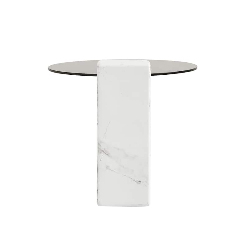 Modern Round Nesting Coffee Table Set of 2 With Glass Top