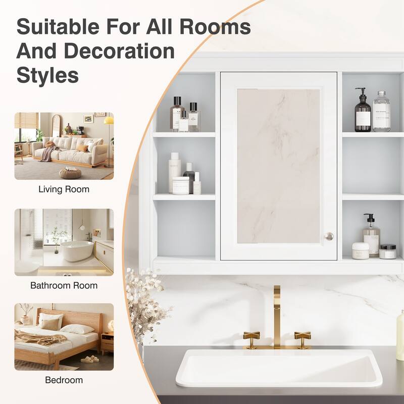 35'' x 27.5'' Medicine Cabinet, Wall Mounted Bathroom Storage Cabinet(Not Include Bathroom Vanity )