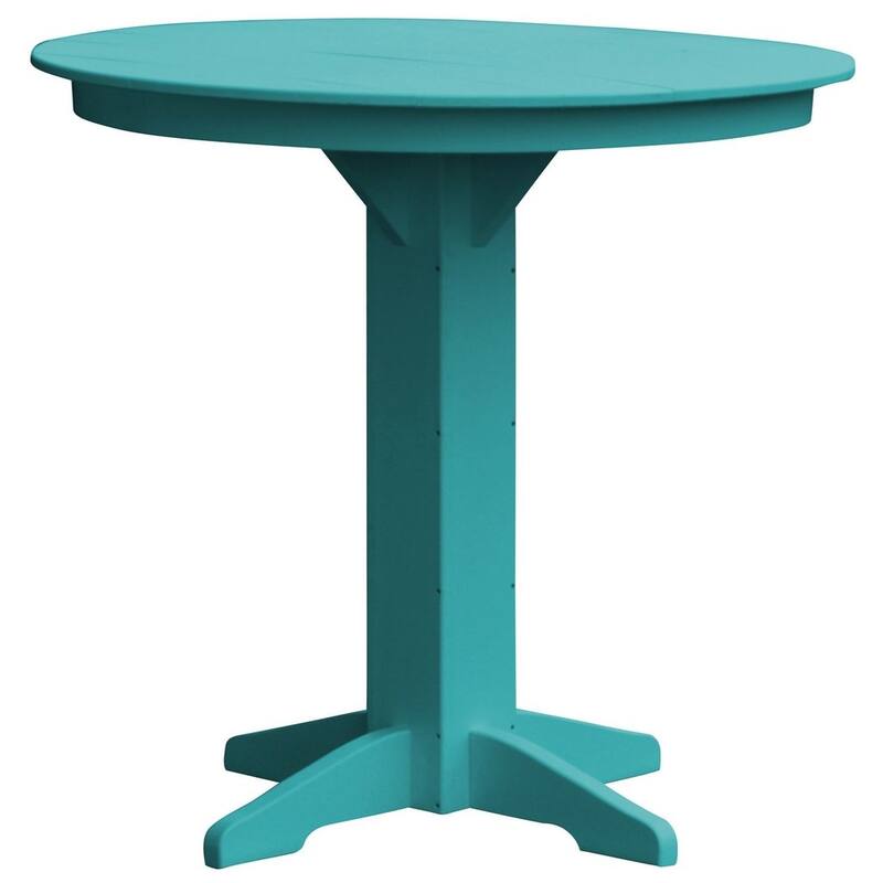 Poly Lumber Round Bar Table - 44" - Aruba Blue
