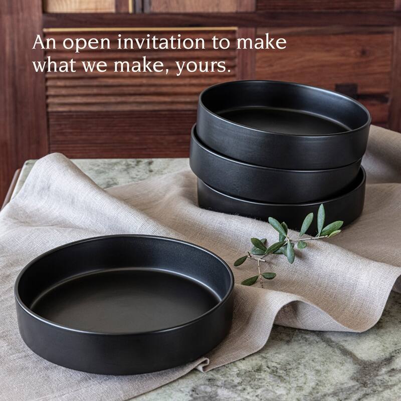 over&back Stackable 40oz Semi-Matte Stoneware Dinner Bowls
