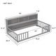 preview thumbnail 27 of 66, Wooden bed floor bed with bedside bookcase and shelves