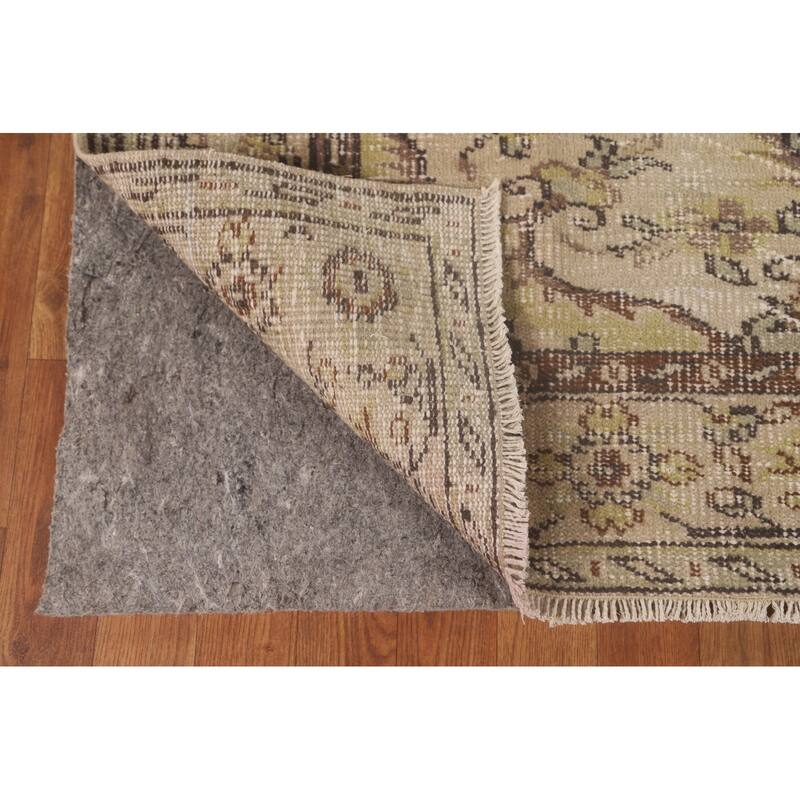 Light Green Anatolian Distressed Vintage Area Rug Handmade Wool Carpet - 5'6"x 9'2"