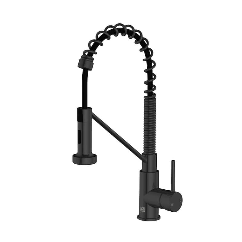 Indigo Home Single Handle Pull Down Sprayer Kitchen Faucet - Matte Black