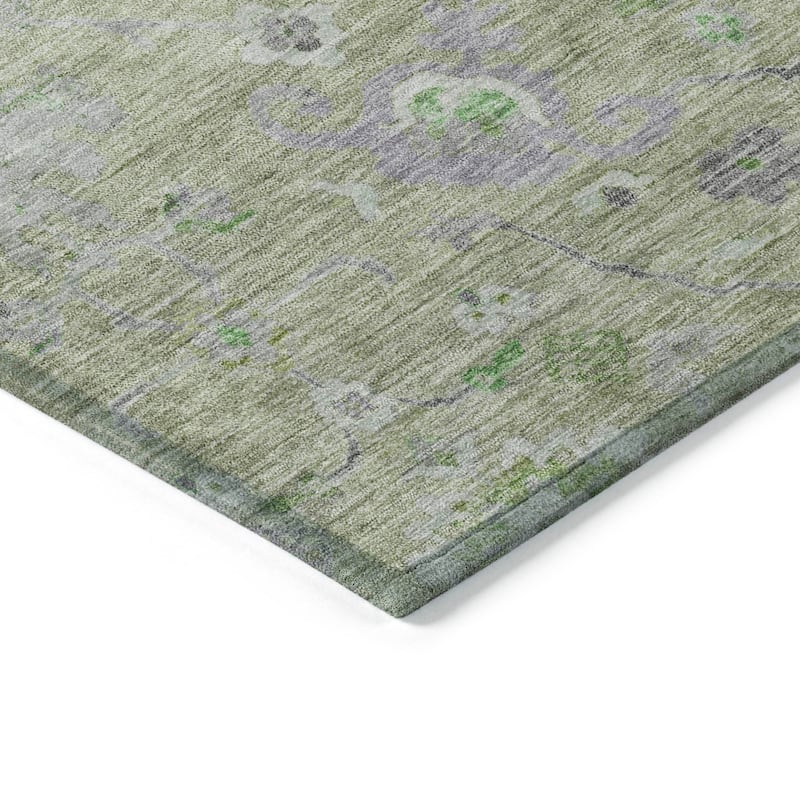 Machine Washable Indoor/ Outdoor Vintage Traditional Chantille Rug