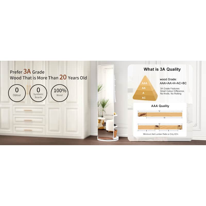 Versatile Full Length Mirror with Integrated Coat Rack for Home Spaces