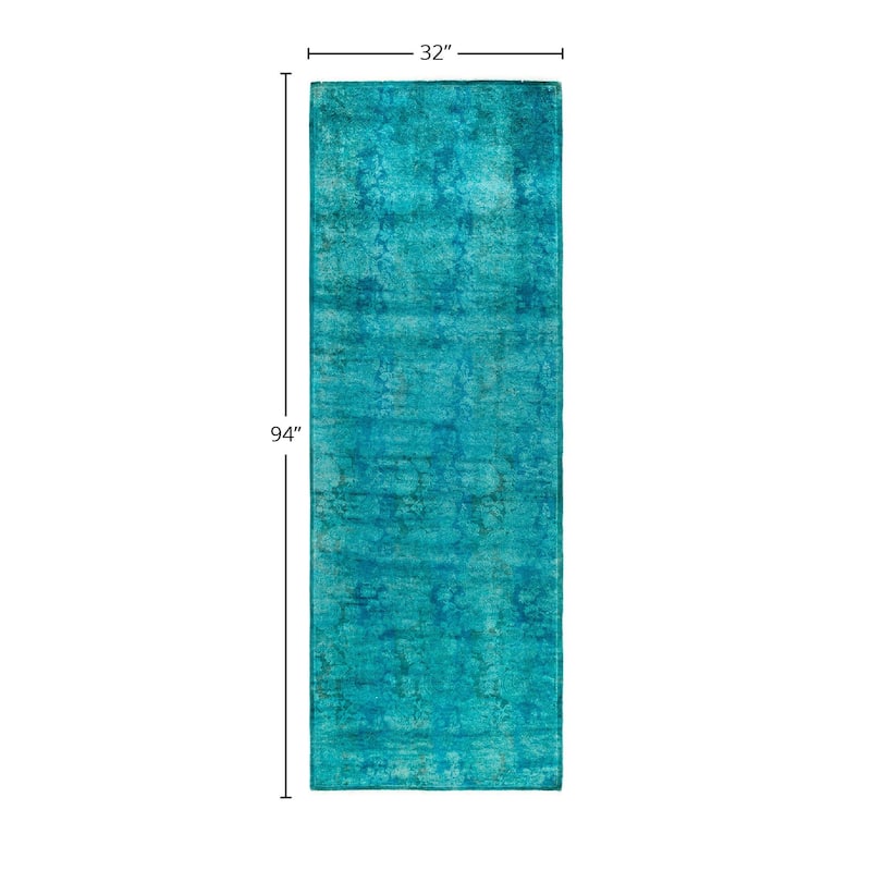 Contemporary Overdyed Wool Hand Knotted Runner - 2' 8" x 7' 10"