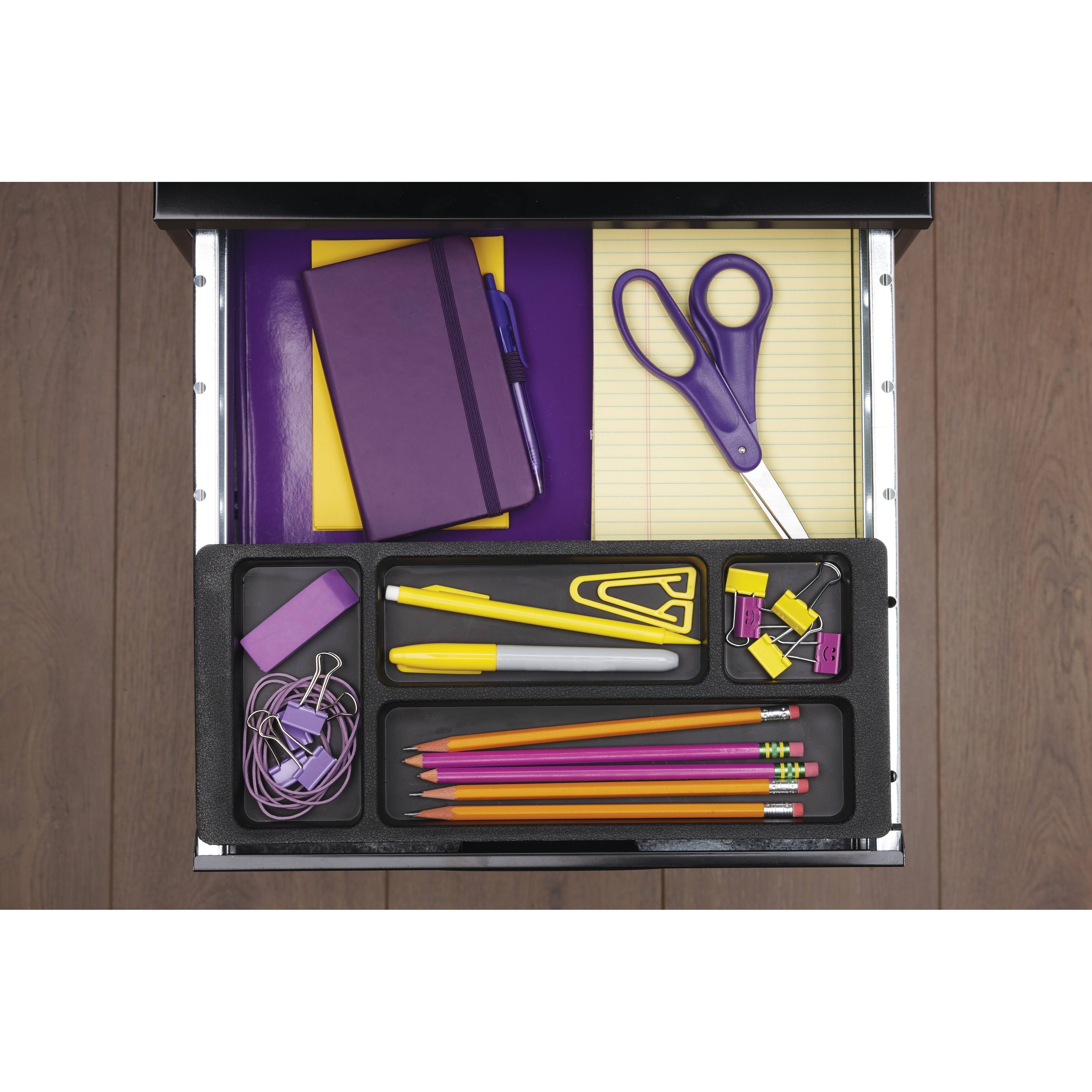 Shop Space Solutions 18in Deep 3 Drawer Metal Organizer File Cabinet With Pencil Drawer Black Overstock 18252613