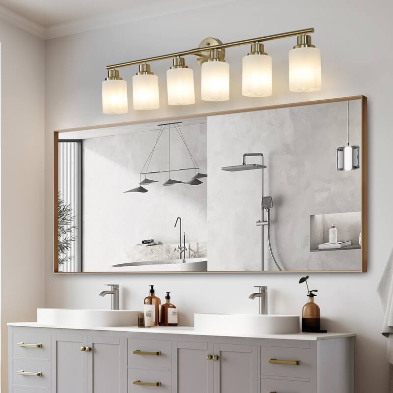 39 inches Modern 6 Light Vanity Wall Sconce for Bathroom or Hallway Lighting - Golden