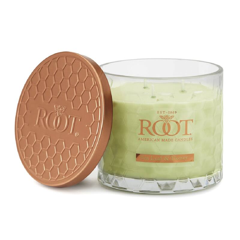 Root Tea Leaf & Honey Scented 3-Wick Signature Honeycomb Jar