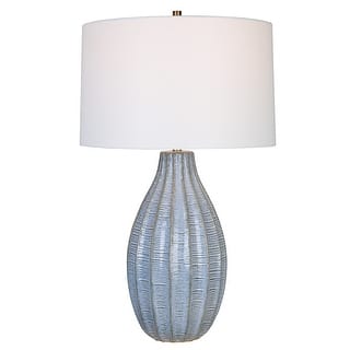 Uttermost Veston Blue Glaze Table Lamp - 17 W x 28 H x 17 D (inches)