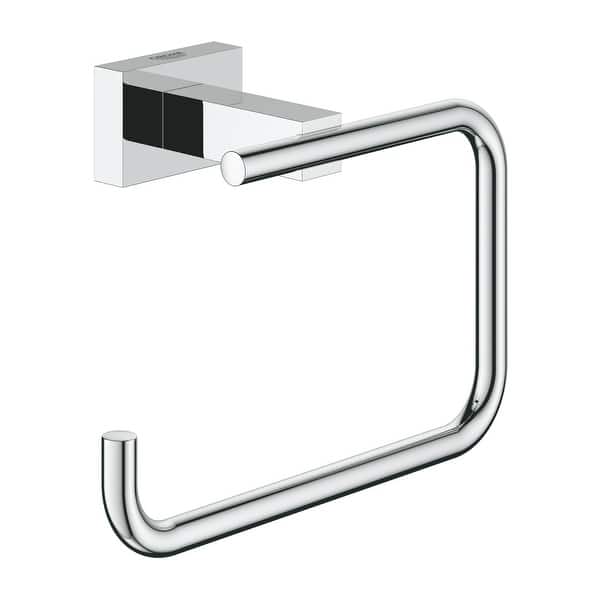 slide 1 of 1, Grohe Essentials Cube Paper Holder W/O Cover Chrome (40507001)