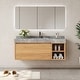 preview thumbnail 12 of 73, 48" Modern Floating Single Bathroom Vanities with Sink, Brown or Natural wood, 2 Drawers