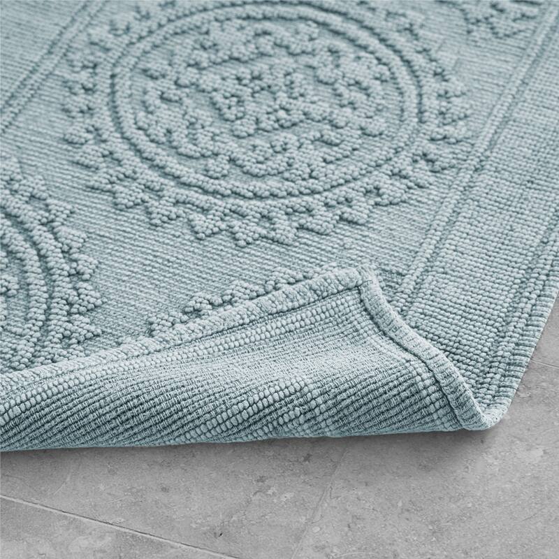 Jean Pierre Cotton Stonewash Medallion 21 x 34 in. Bath Rug