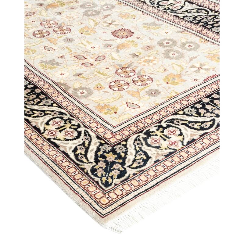 Overton Hand Knotted Wool Vintage Inspired Traditional Mogul Ivory Runner Rug - 10' 6" X 2' 8"