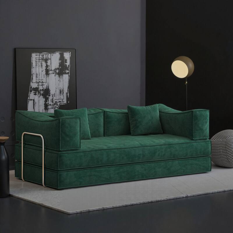 78.8 inch Modular sofa,convertible pudding block sofa(Green)