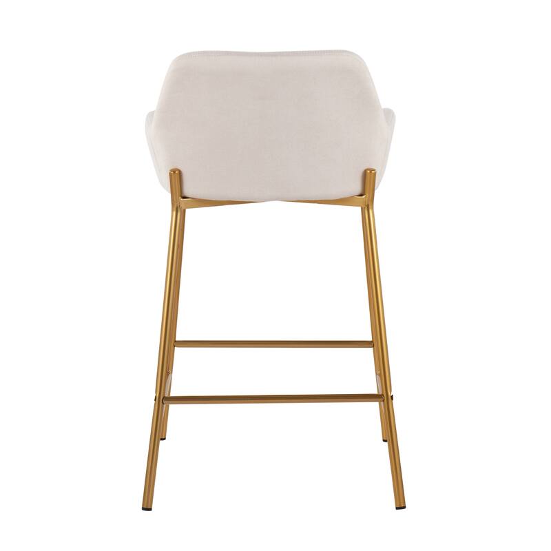 Silver Orchid Galotti Gold Fixed-Height Upholstered Counter Stool - Set of 2
