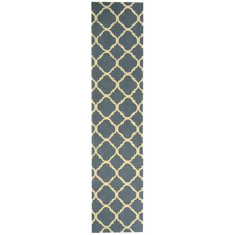 SAFAVIEH Handmade Newport Frida Modern Cotton Rug - 2'3" x 10' Runner - Grey/Ivory