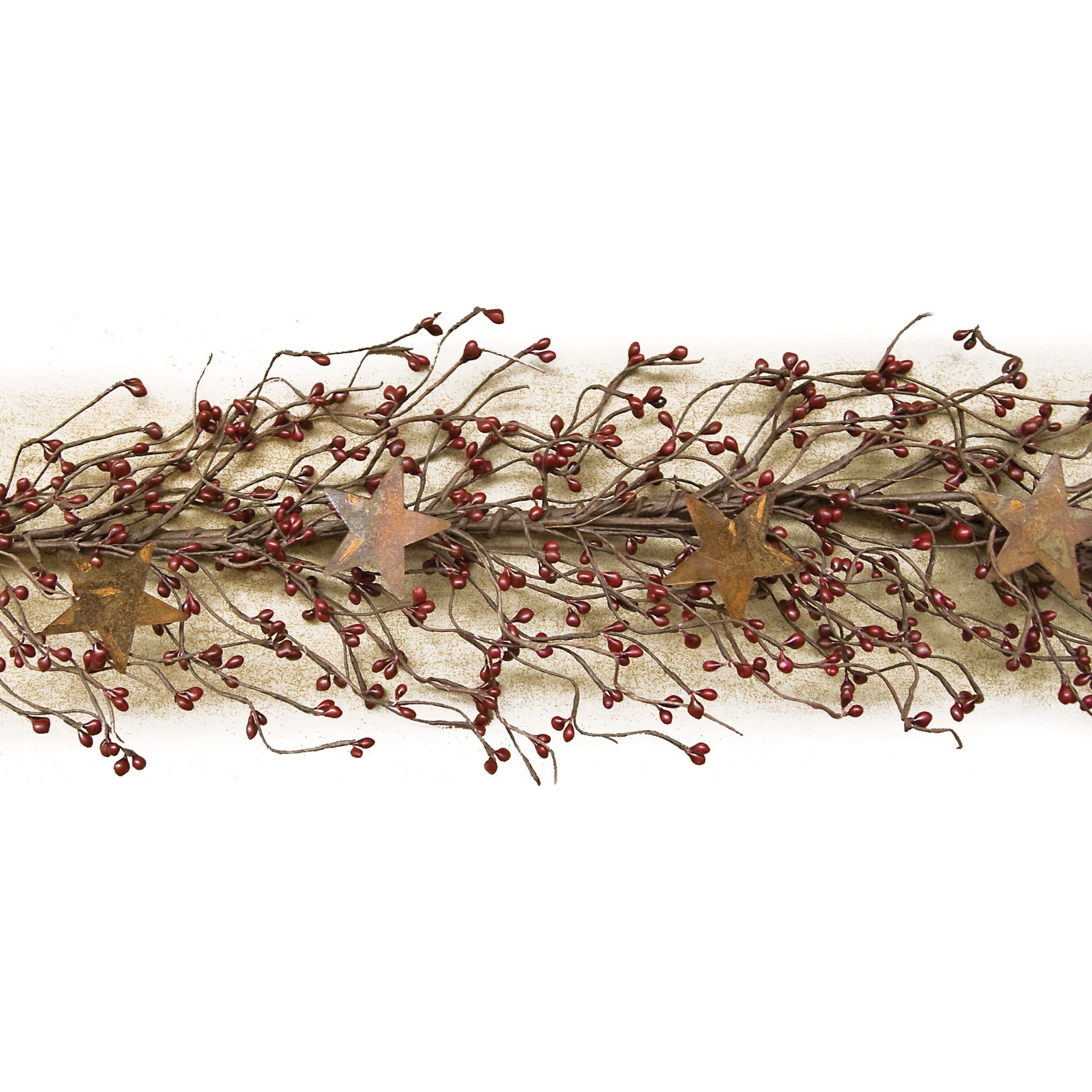Pip Berry Garland With Stars Burgundy 40 - Red - 40 inches - Bed