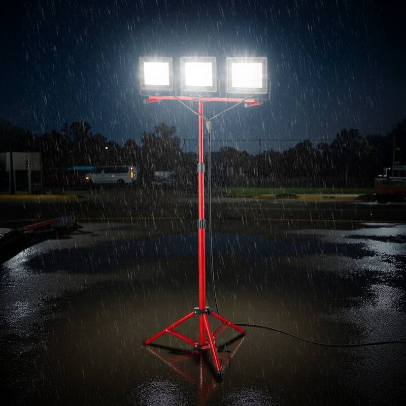 Red-Black LED Work Light 150W 15000 Lumens with Tripod Stand - 8.66 x 1.18 x 7.28 in