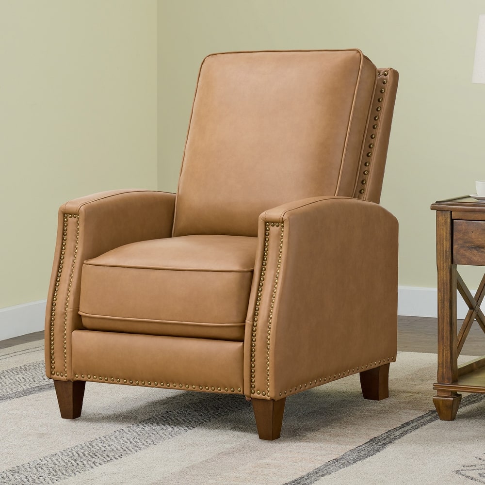 Spruce & Spring Alston Push Back Recliner Chair with Nailhead Trims for Living Room