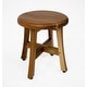 preview thumbnail 5 of 19, EcoDecors Shoji EarthyTeak Teak Wood Shower Stool 11.5"W x 11.5" W x 12" L x 18" T