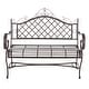 preview thumbnail 22 of 29, SAFAVIEH Outdoor Living Abner Wrought Iron 46-inch Garden Bench. - 45.8" W x 20" L x 40" H