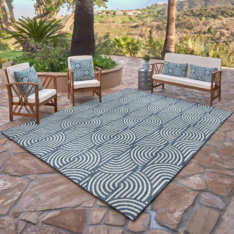 Tropea Mika All Weather Flatweave Indoor Outdoor Area Rug Modern Geometric Polypropylene
