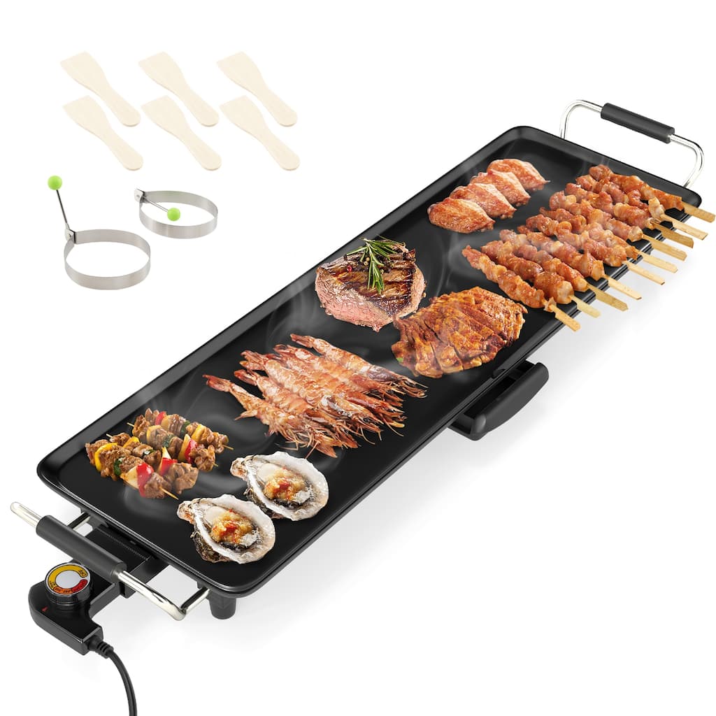Gymax 27'' Large Electric Griddle w/ Adjustable Temperature