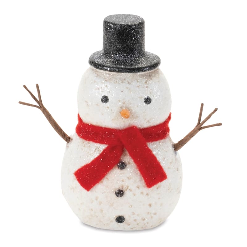 Glittered Snowman Figurine (Set of 6) - N/A