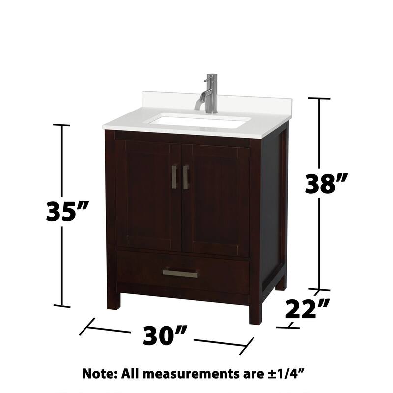 Wyndham Collection WCS141430S-QTZ-UNSMED Sheffield 30" Free Standing