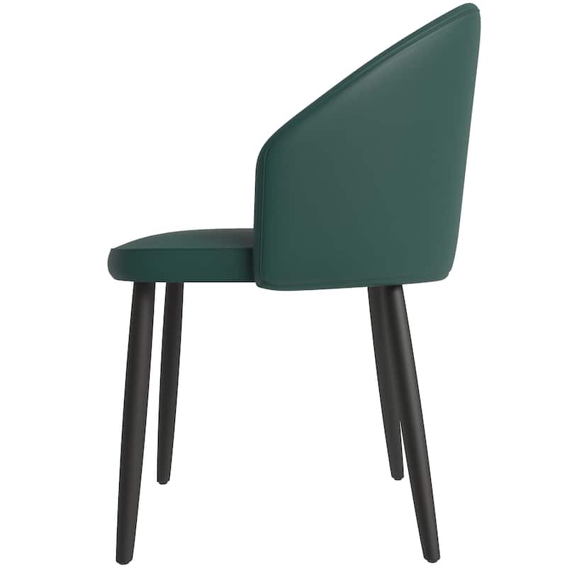Paradiso Modern Dining Chairs Upholstered Seat and Solid Wood Legs by LeisureMod